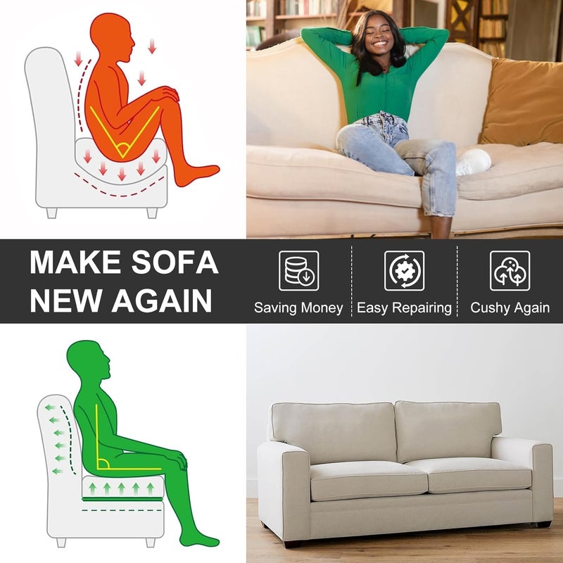 HAVARGO Couch Cushion Support for Sagging Seat 20X20X2 Inches Higher Density Foam Under Couch Cushion Support with Anti Slip Mesh Fabric, Light Grey 1Pc - Image 3